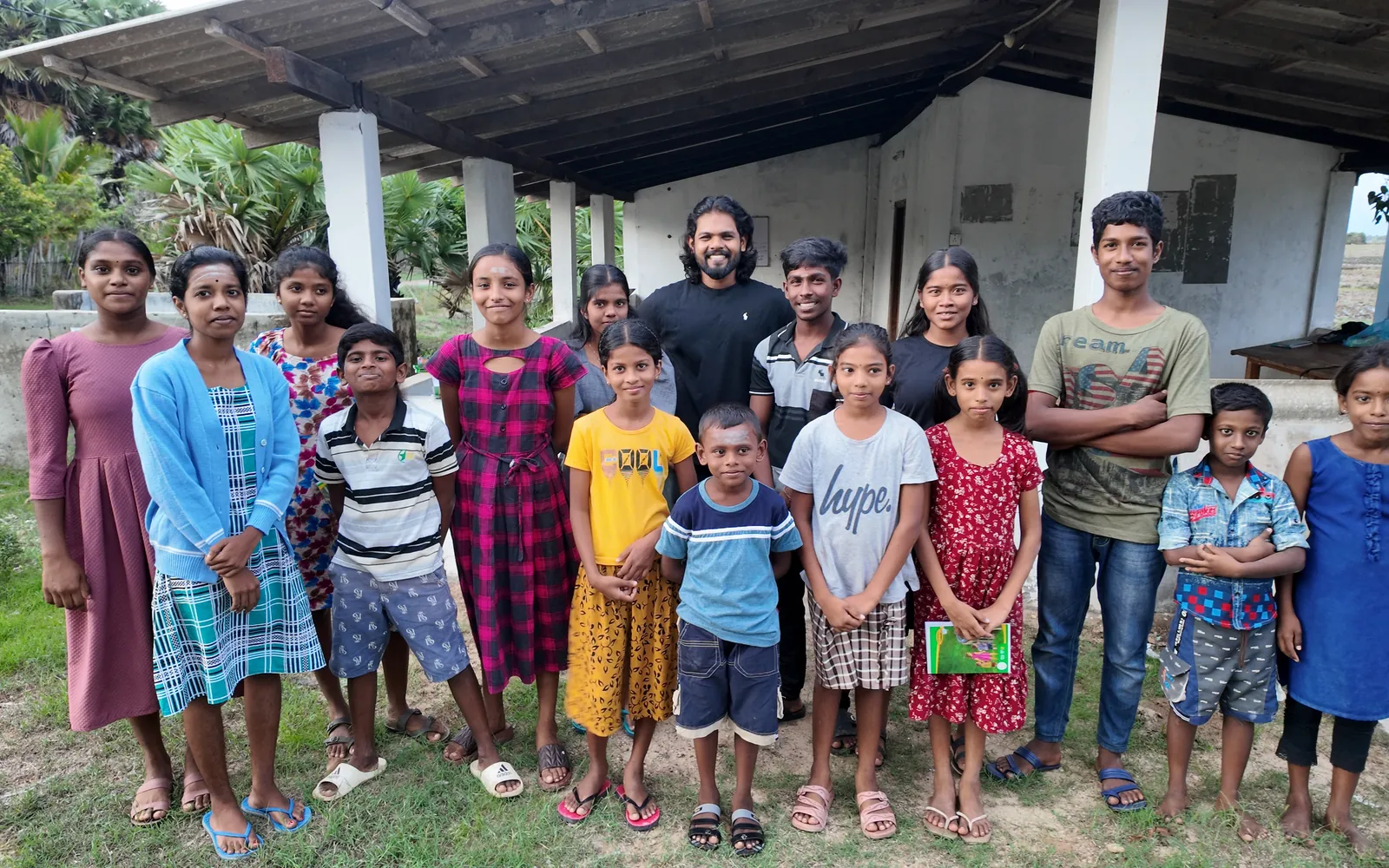 Students and volunteers at the Ariyalai East centre, Jaffna district, Sri Lanka